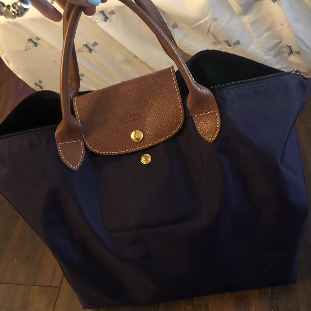 Longchamp medium purple purse